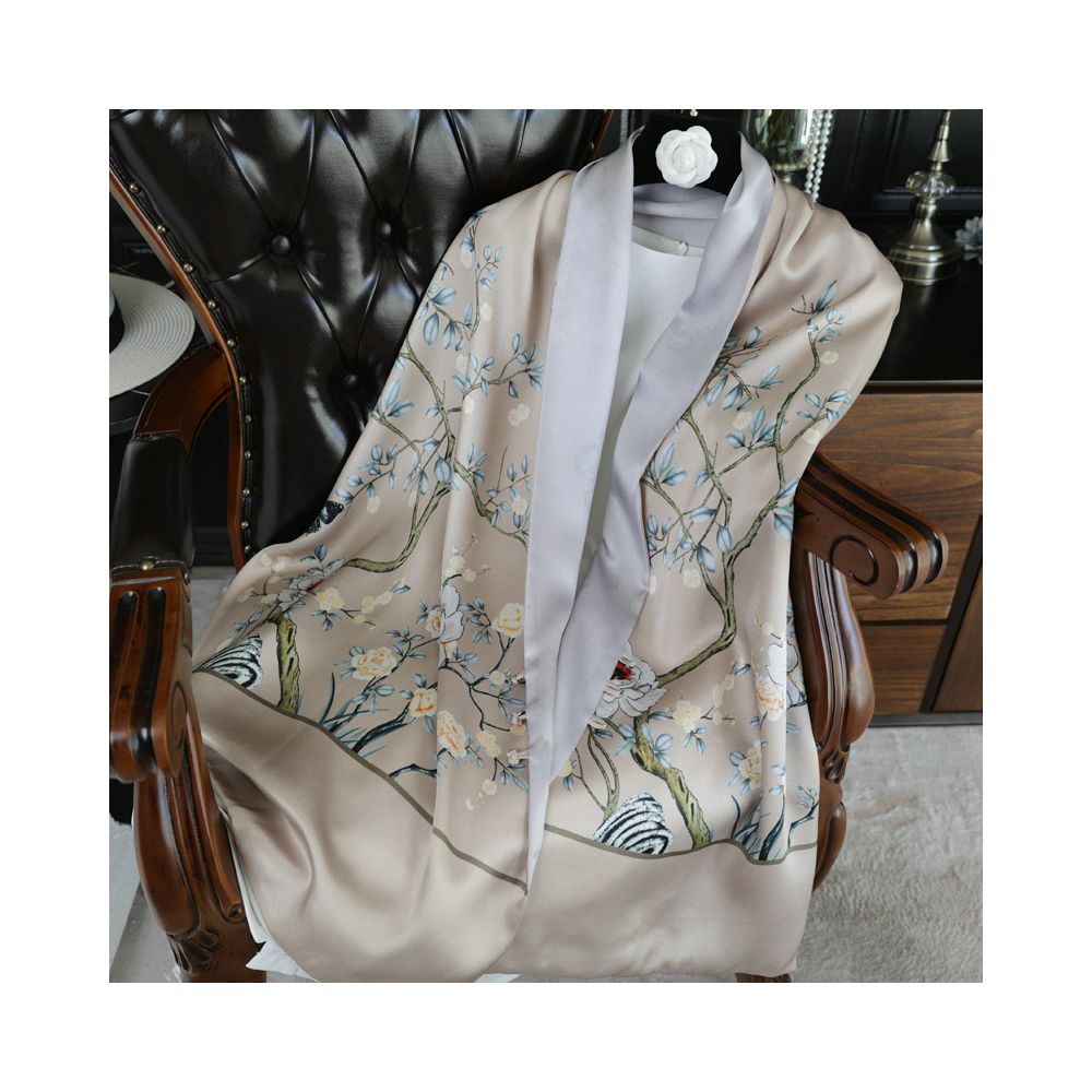 Double sided dual purpose silk buckle shawl scarf mulberry silk scarf qipao outfit mother s gift for mother and mother in law image 67