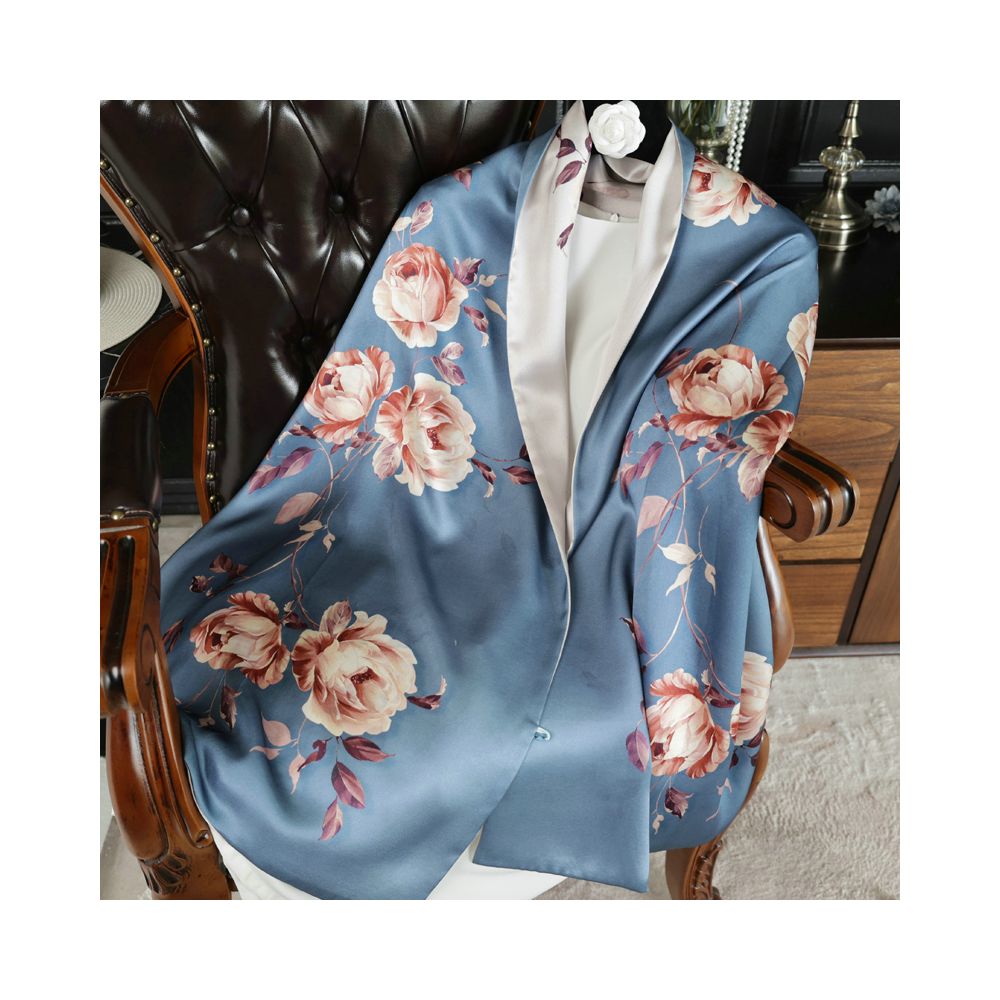 ASAYA4826 – Imperial Blossom Silk Scarf 🌸✨