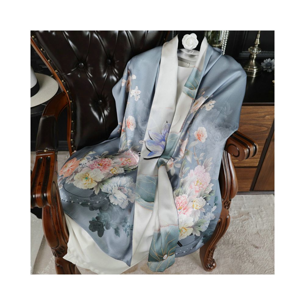 ASAYA4826 – Imperial Blossom Silk Scarf 🌸✨