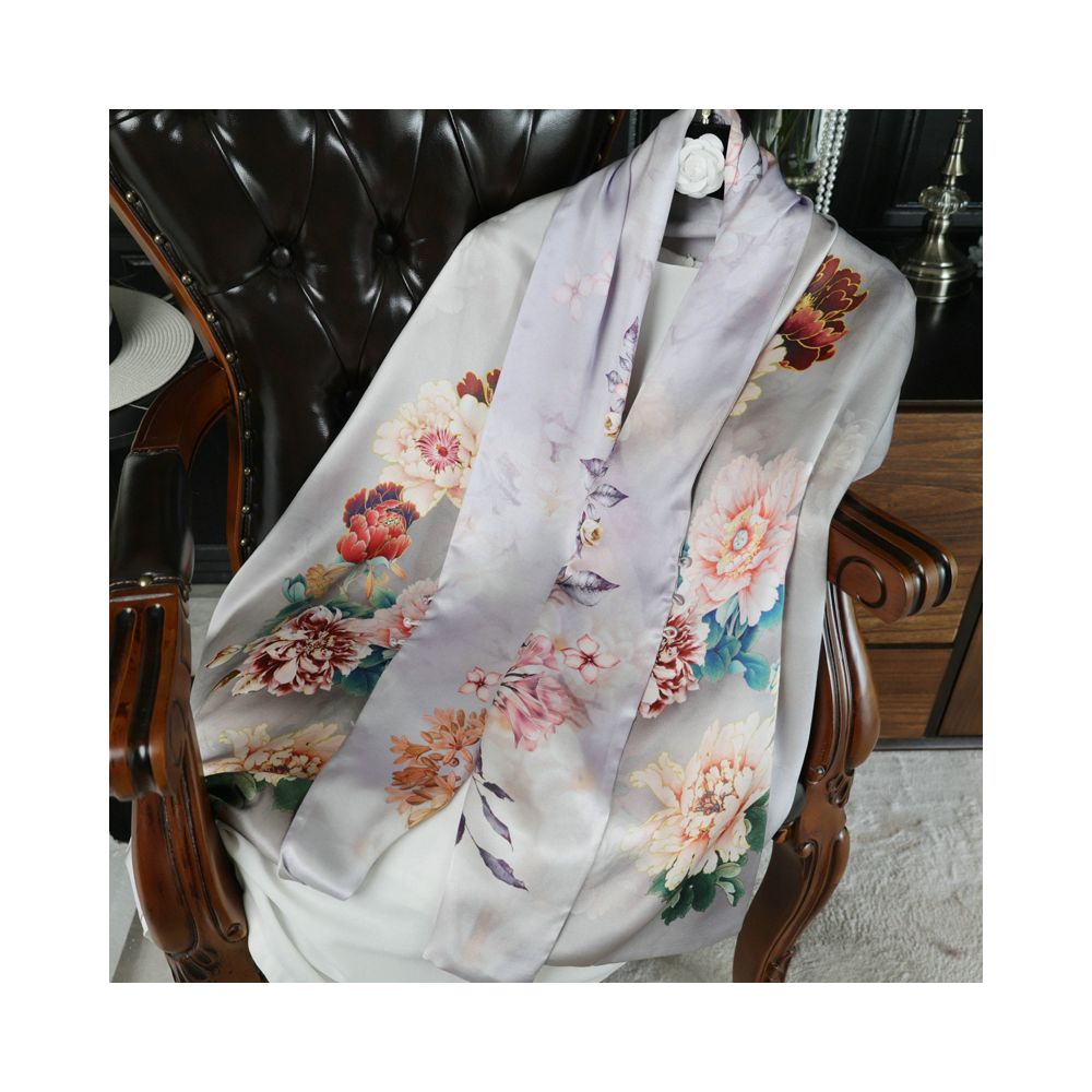 Double sided dual purpose silk buckle shawl scarf mulberry silk scarf qipao outfit mother s gift for mother and mother in law image 8