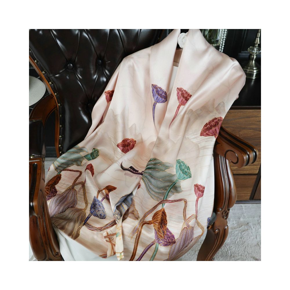 ASAYA4826 – Imperial Blossom Silk Scarf 🌸✨
