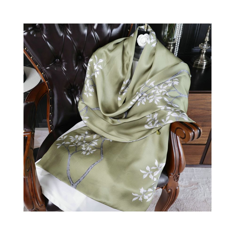 Double sided dual purpose silk buckle shawl scarf mulberry silk scarf qipao outfit mother s gift for mother and mother in law image 16