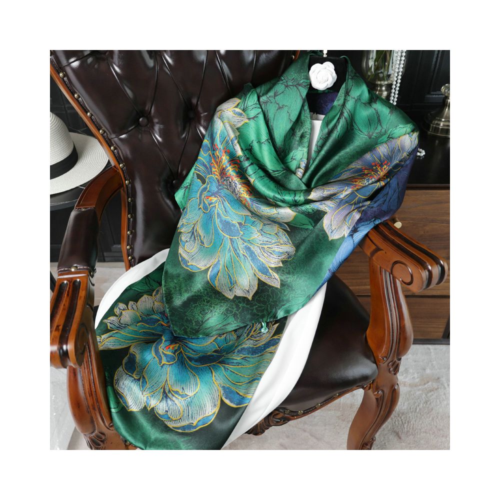 ASAYA4826 – Imperial Blossom Silk Scarf 🌸✨