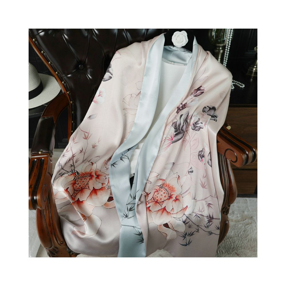 Double sided dual purpose silk buckle shawl scarf mulberry silk scarf qipao outfit mother s gift for mother and mother in law image 30