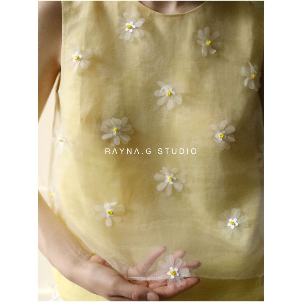 Rayna g Rayna Ji Handmade Beaded Exquisite Daisy Ramie Vest Women s 2025 Summer New Fashion image 2
