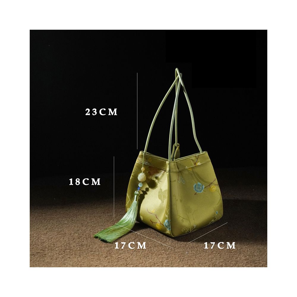 New Chinese style Chinese style handbag fragrant cloud yarn handbag small square handbag with cheongsam handbag mulberry silk women s small handbag image 24