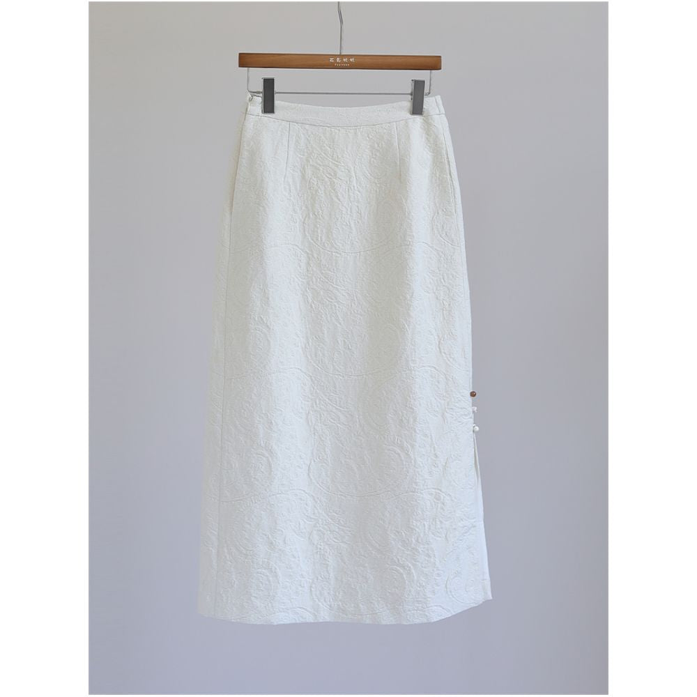 Nail bead embroidery fashionable new Chinese style cotton and wool set women s Chinese style mixed and matched vest high waisted split skirt M51096 image 11