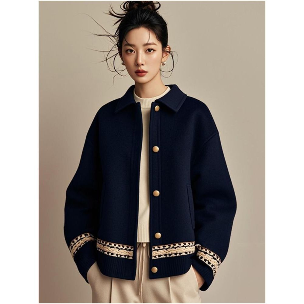 New Chinese style women s clothing with Chinese style outerwear women s autumn and winter 2025 new popular items deep autumn and early winter thick small fragrant style top image 1