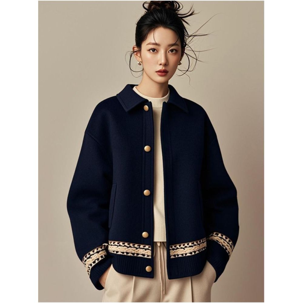 New Chinese style women s clothing with Chinese style outerwear women s autumn and winter 2025 new popular items deep autumn and early winter thick small fragrant style top image 5