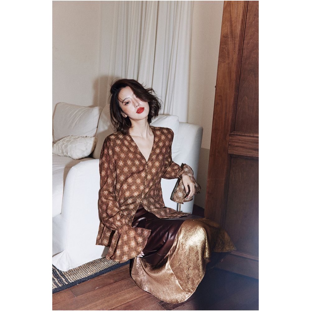 ASAYA4833 – Vintage Muse Chiffon Blouse 🍂✨