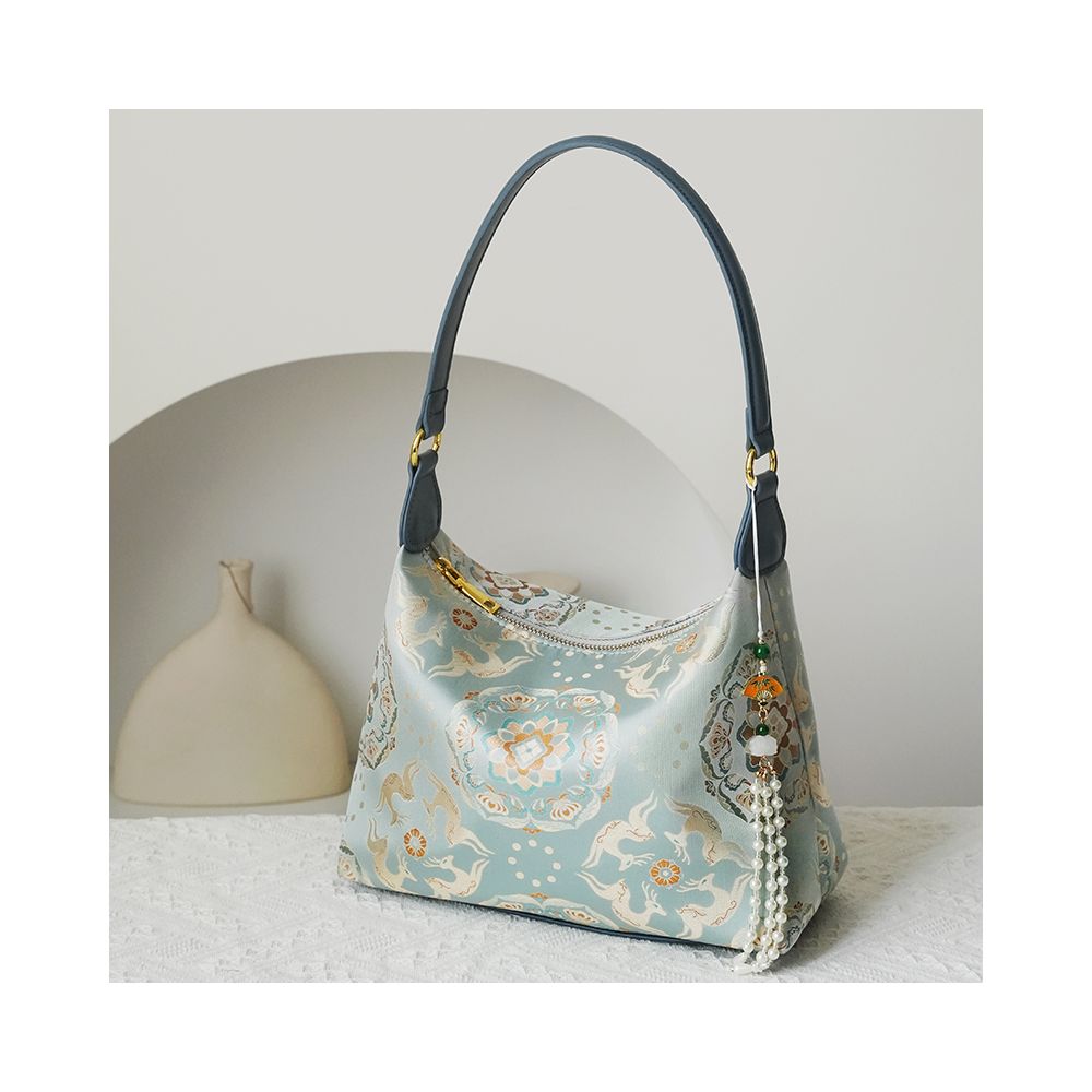 Qian Xiaoping Goldfish Algae Song Jin Underarm Bag Intangible Cultural Heritage Mulberry Silk Crossbody Bag Chinese Style Bag Single Shoulder Gift Women s Bag image 12