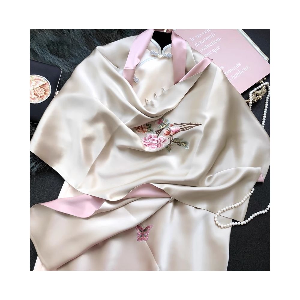 ASAYA4857 – Blossom Silk Embroidery Shawl 🌸🦋