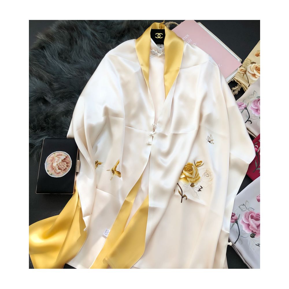 ASAYA4857 – Blossom Silk Embroidery Shawl 🌸🦋