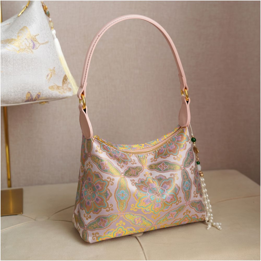 Intangible cultural heritage Song brocade mulberry silk women s bag national style cowhide cheongsam style new Chinese style Shu brocade handbag crossbody underarm bag gift image 27