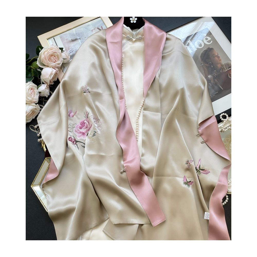 Hangzhou silk high end silk embroidered scarf with buckle women s mulberry silk Su embroidery shawl external silk scarf mother s gift image 24