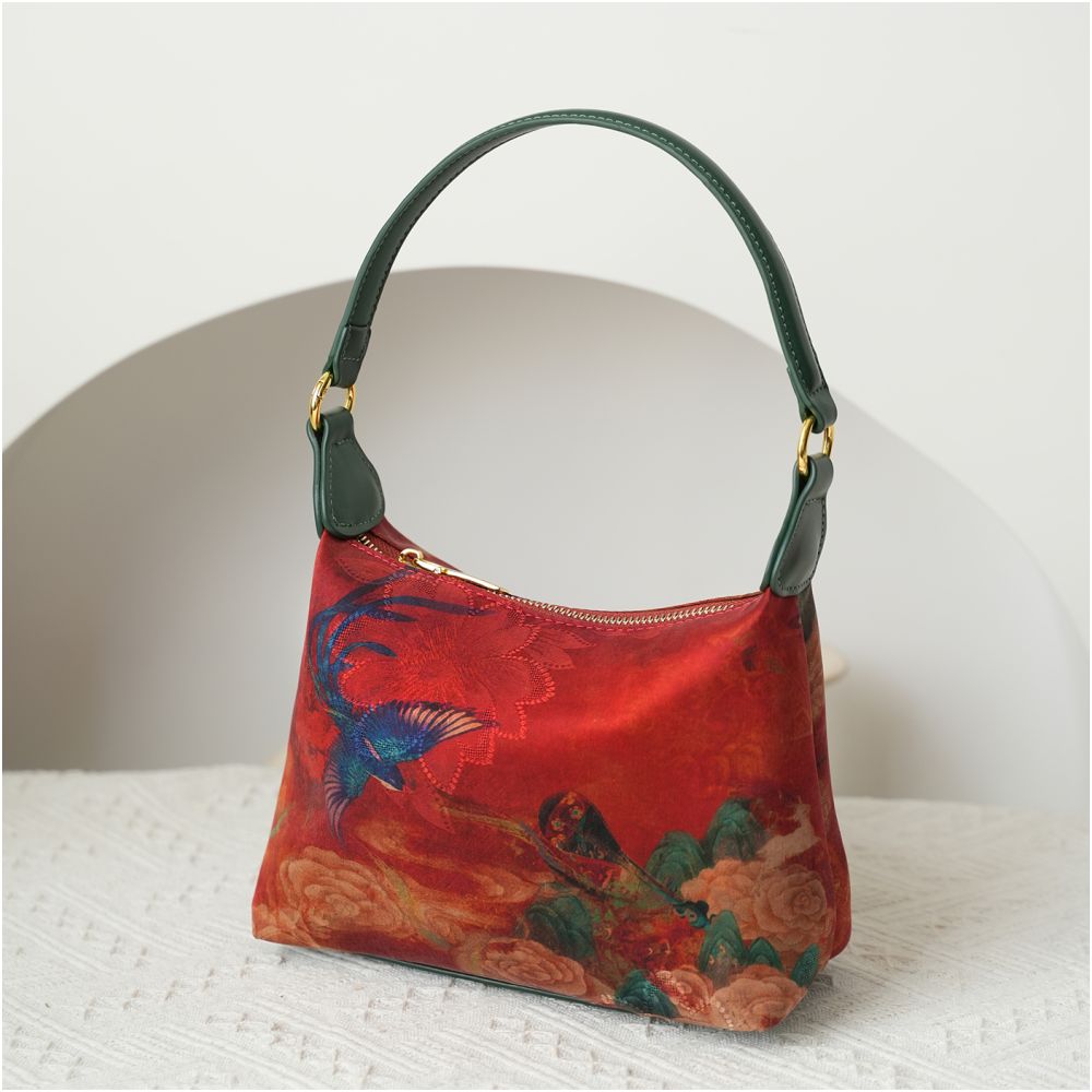 Intangible cultural heritage Song brocade mulberry silk women s bag national style cowhide cheongsam style new Chinese style Shu brocade handbag crossbody underarm bag gift image 43