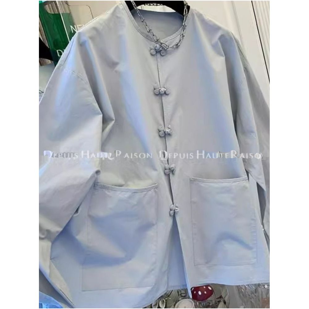 China Chic 300 kg large high class super good looking new Chinese button up shirt men s and women s summer fashion shirt image 0