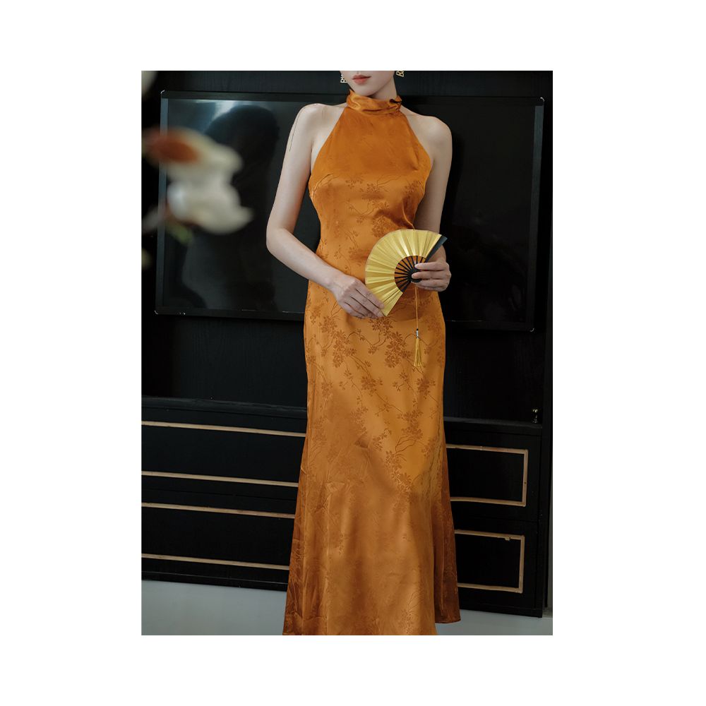 Deer and Rose New Chinese Morning Robe Dress with Female Temperament Waist cinching French niche Design Western Style Fairy Long Skirt image 8