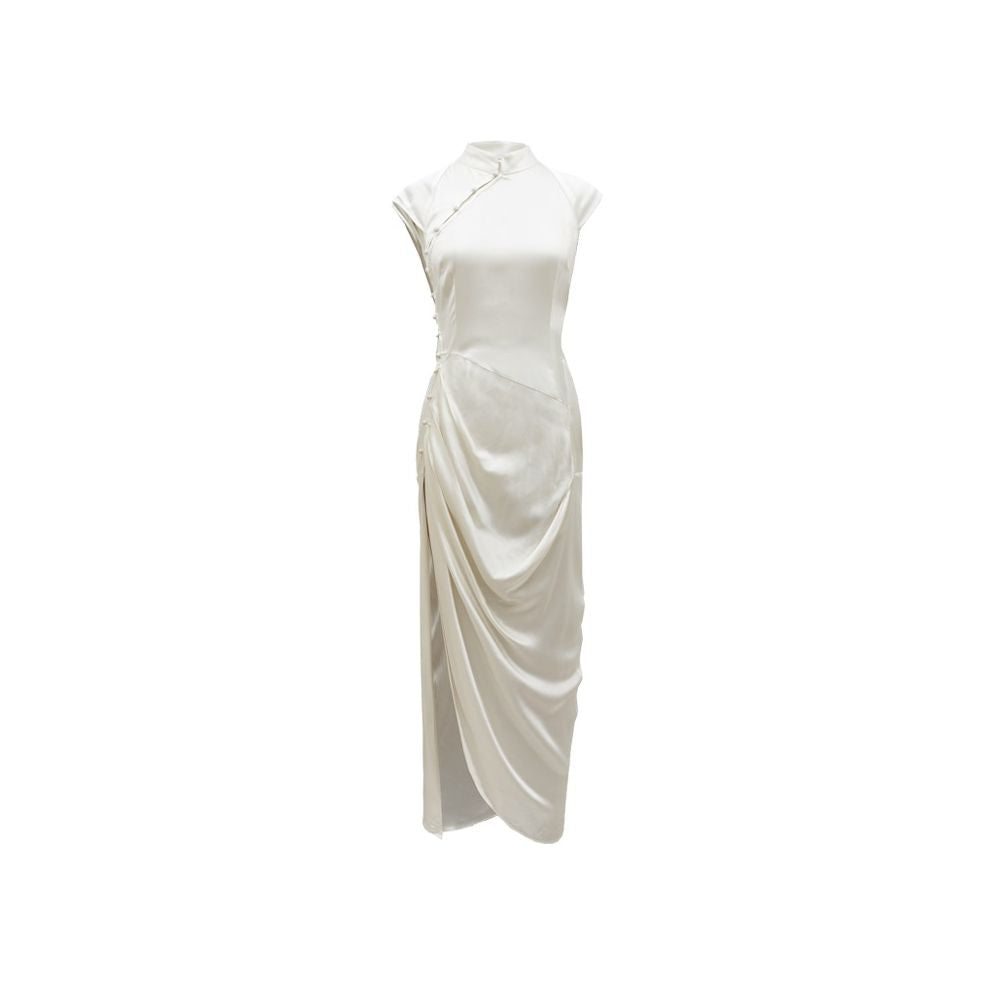 Clearance Original design black and white elegant new Chinese style modified cheongsam exquisite romantic dress image 12
