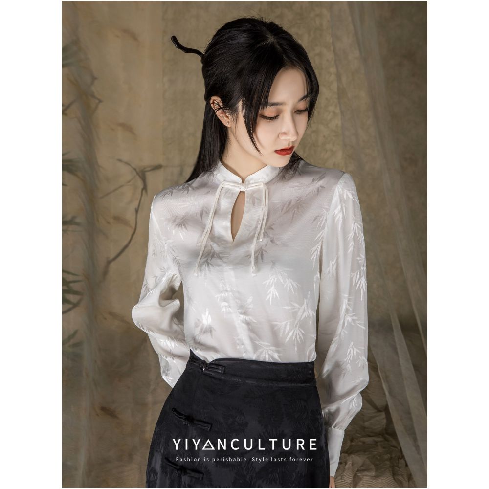 YY Yiyan New Chinese style Acetic Acid Satin Jacquard Half length Skirt with Chinese style Retro Buckle and Fork High Waist Design Children s Dress image 15