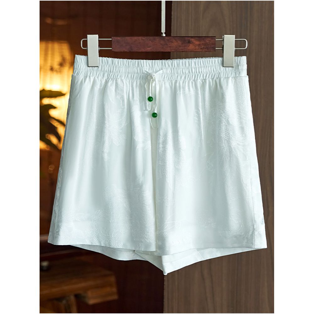 Design sense Chinese style jacquard shorts for women 2023 summer new style loose and slimming elastic waist Chinese style casual pants image 4