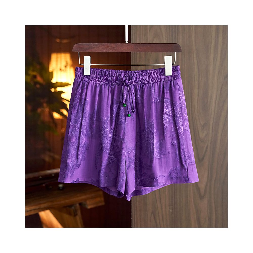 Design sense Chinese style jacquard shorts for women 2023 summer new style loose and slimming elastic waist Chinese style casual pants image 40