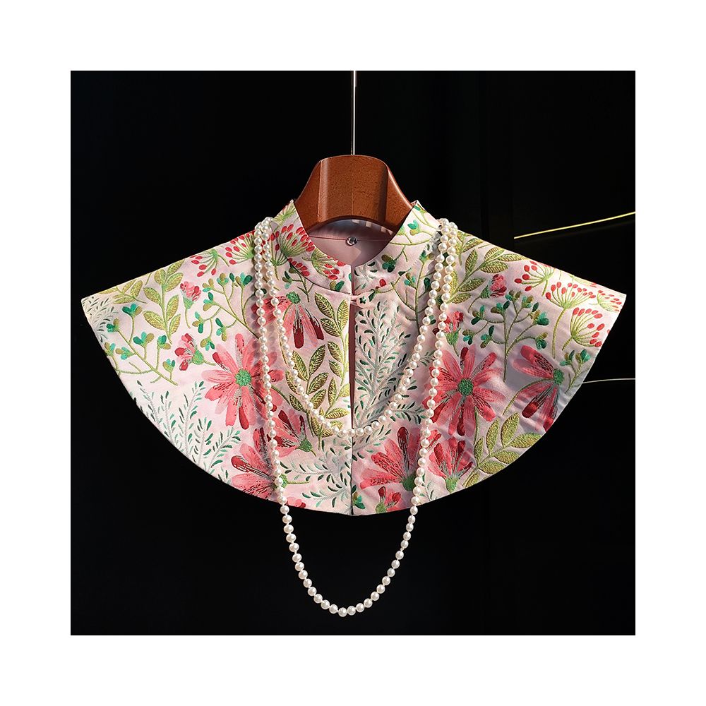 Retro jade buckle Chinese style shawl cloud shoulder design niche double sided wearing heavyweight silk jacquard Chinese style jacket image 13