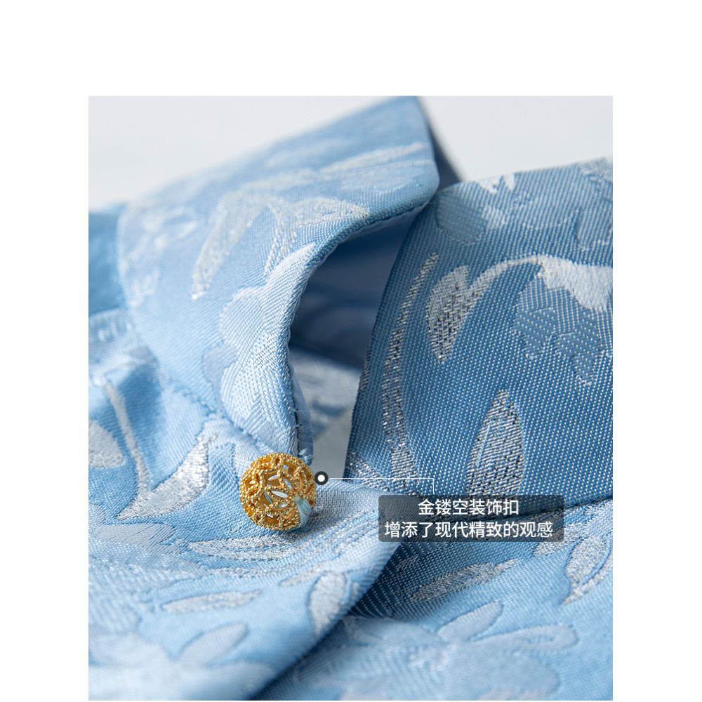 Clear interface Italian imported silver wire jacquard fashionable new Chinese style fresh jacket for women in spring image 2