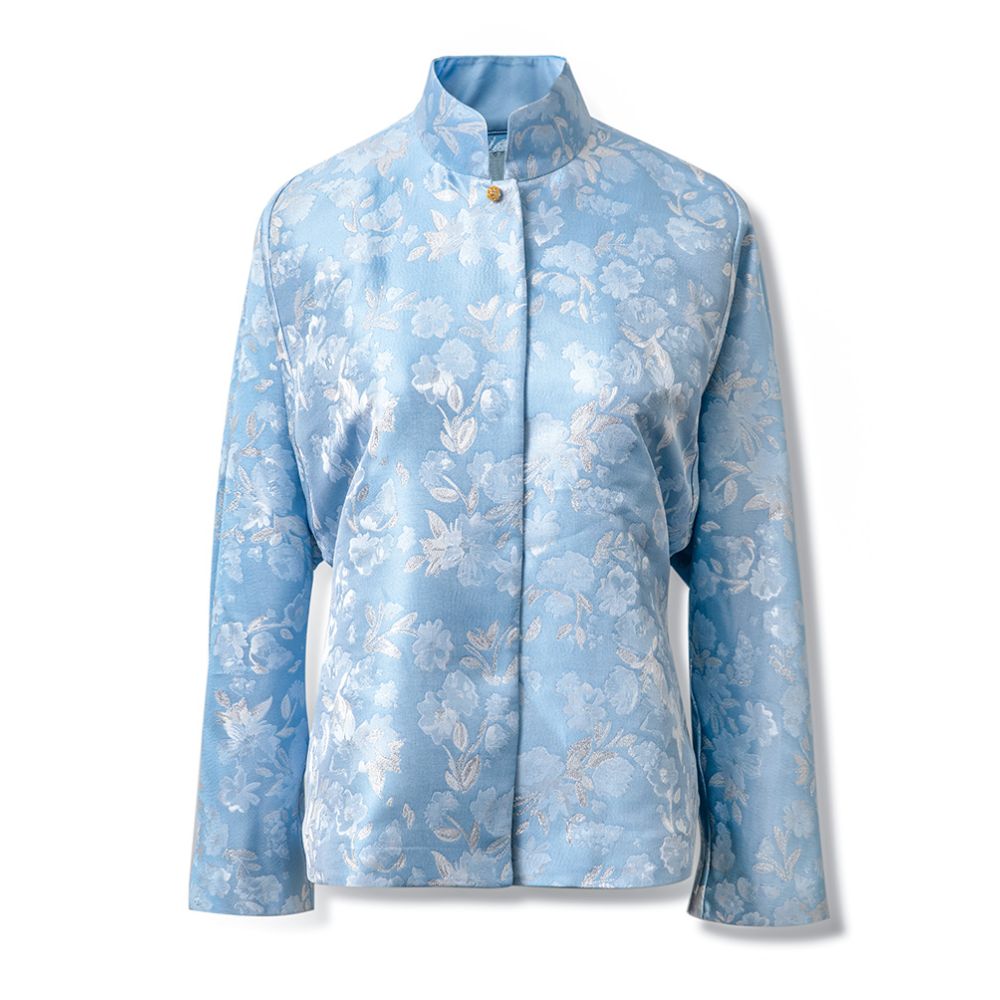 Clear interface Italian imported silver wire jacquard fashionable new Chinese style fresh jacket for women in spring image 5