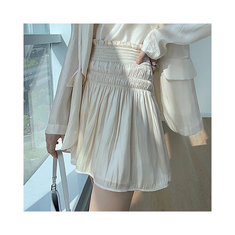 Light luxury autumn new style flowing light and colorful water and light sensation goddess three piece set green fruit collar suit high waist wide leg pants skirt pants image 7