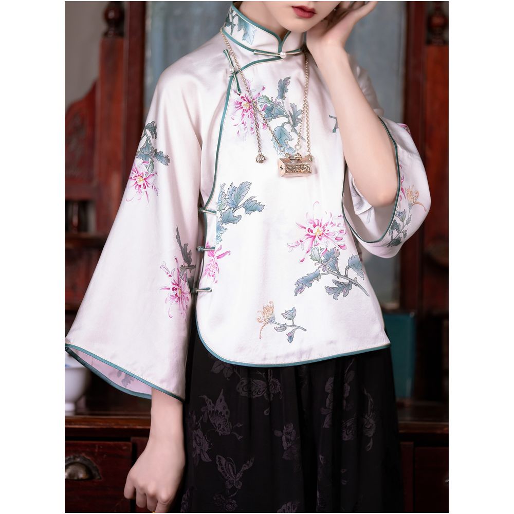 Ink Butterfly One City Style Plush Spring and Autumn Chinese Retro Jacquard Satin Wide Leg Pants Casual Versatile Loose Straight Tube image 4