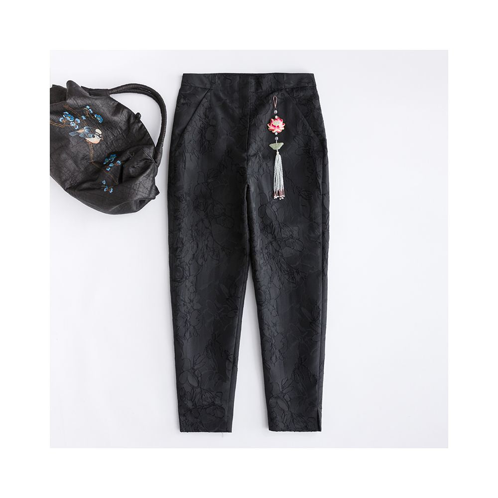 Offline blood loss price CPP154 Chinese style retro casual pants women s Chinese style long pants versatile daily retro image 143