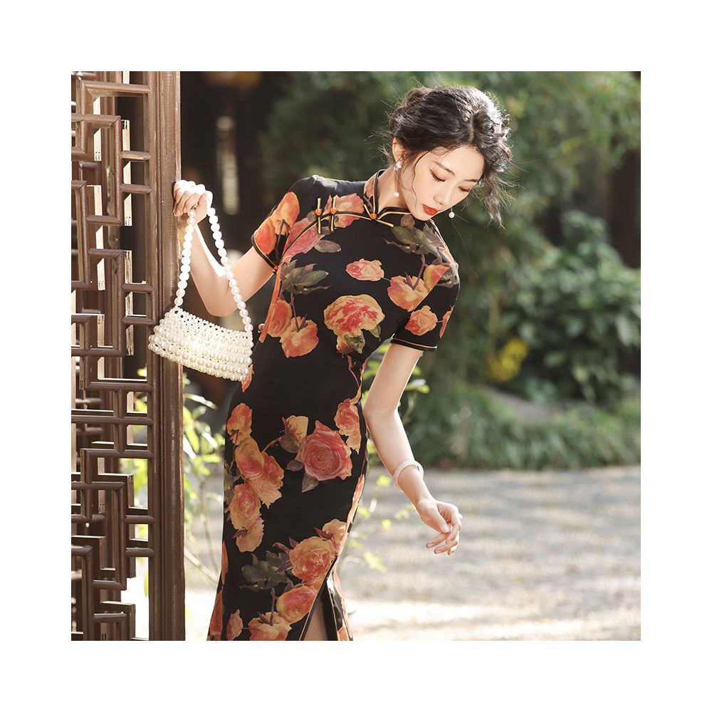 Asaya429 - Young and gentle temperament elegant and ladylike style sending qipao for examination in the summer of 2025 New daily wearable dress