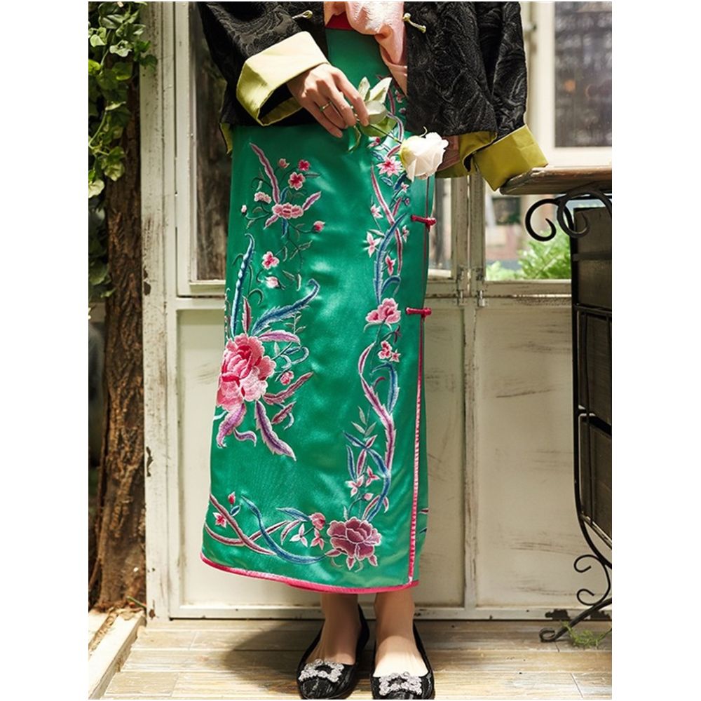 Town Store Baby JCL922 Heavy Industry Embroidery Color Contrasting Young New Chinese Half body Bag Hip Skirt for Four Seasons Women in Spring Summer Autumn Winter image 79
