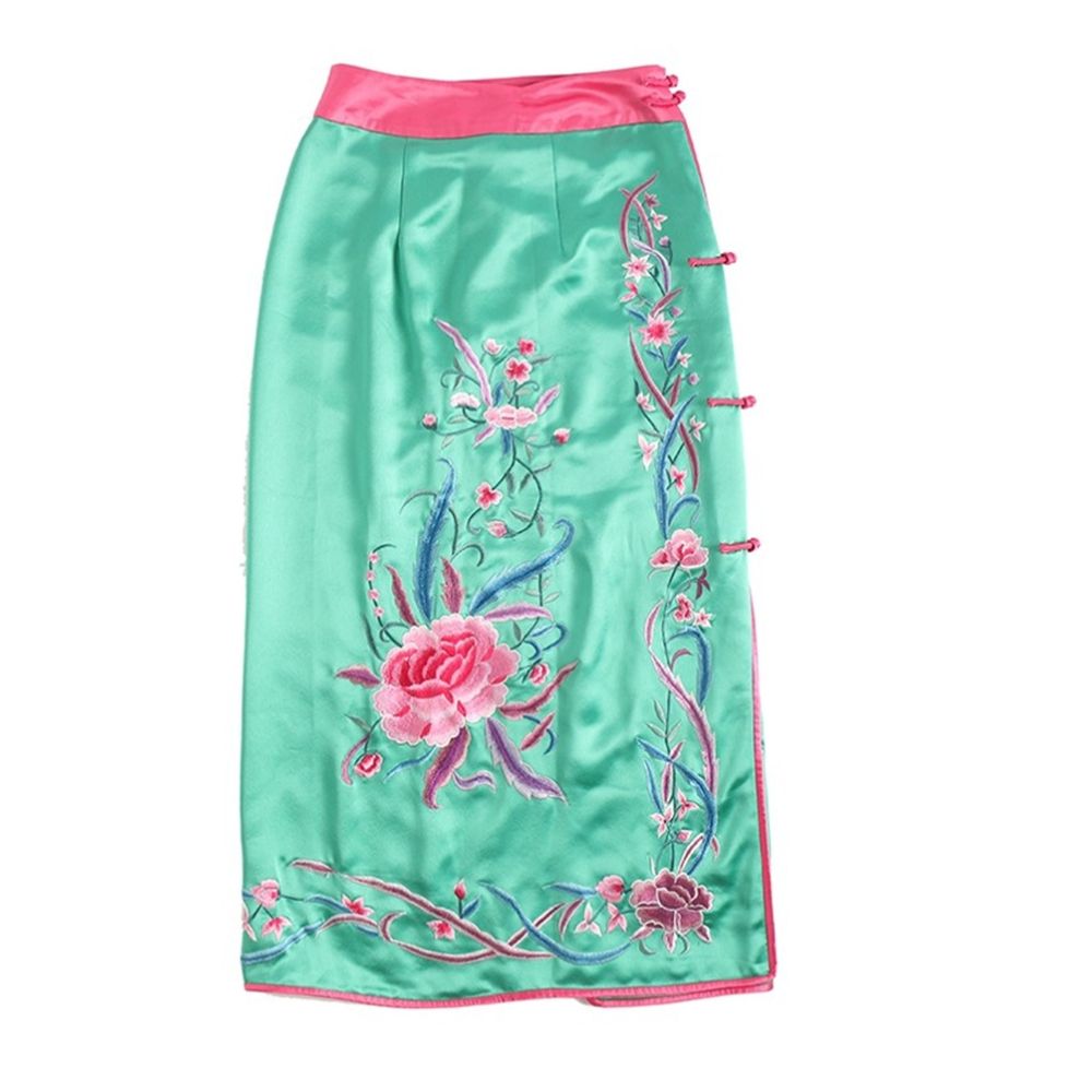 Town Store Baby JCL922 Heavy Industry Embroidery Color Contrasting Young New Chinese Half body Bag Hip Skirt for Four Seasons Women in Spring Summer Autumn Winter image 82