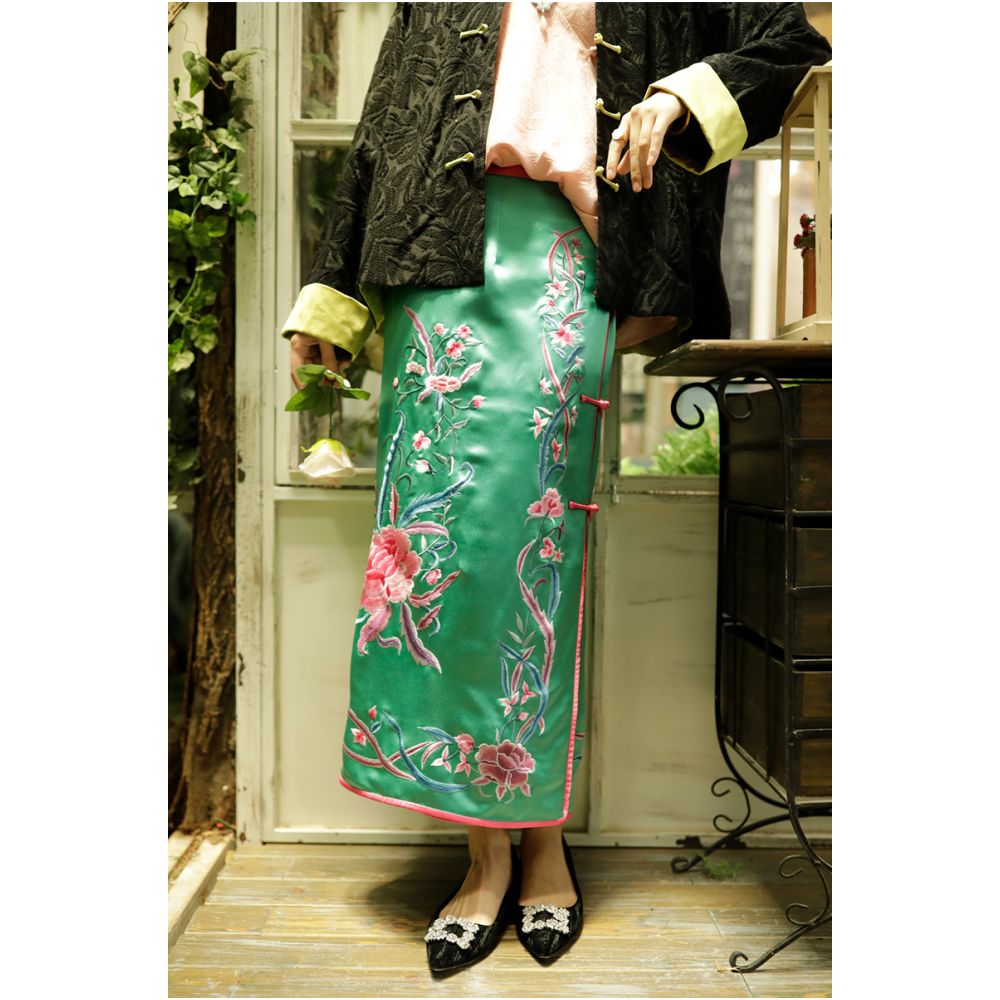 Town Store Baby JCL922 Heavy Industry Embroidery Color Contrasting Young New Chinese Half body Bag Hip Skirt for Four Seasons Women in Spring Summer Autumn Winter image 101