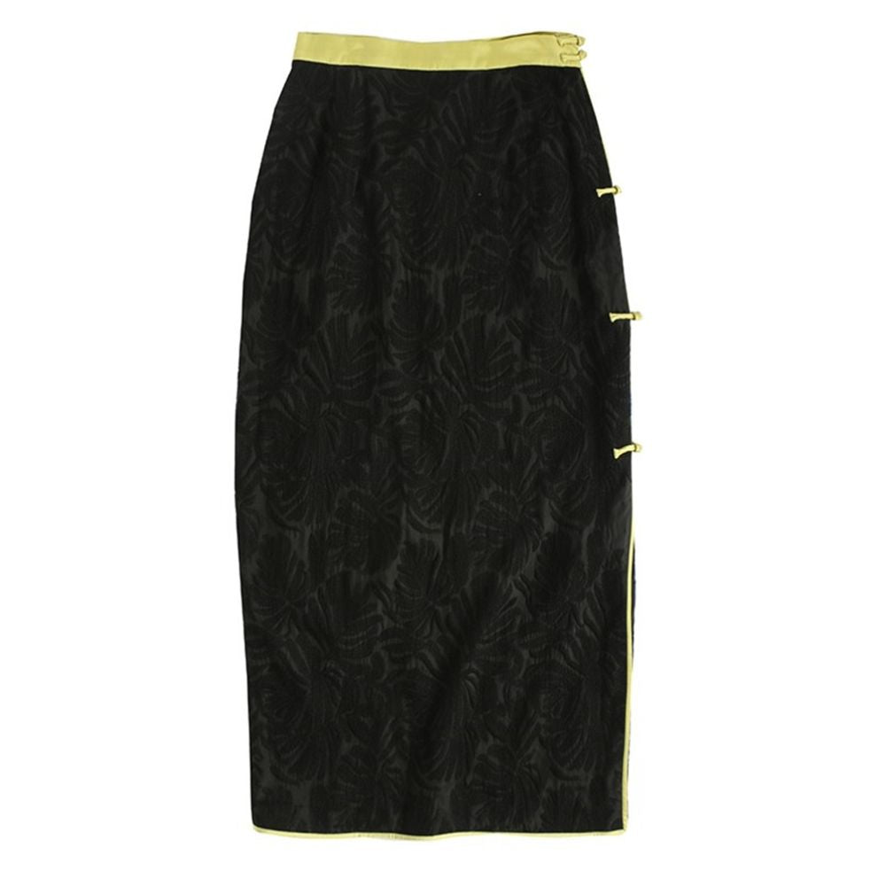 Good reputation PCY999 premium copper ammonia silk embroidered Chinese retro slimming full embroidery Changchun autumn half skirt for all seasons image 5