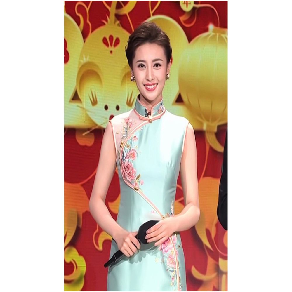 Town Store Baby GD564 Zhang Shuyue 2021 Spring Festival Gala Host Same Style Cheongsam Dress Retro Handmade Cheongsam Female image 3