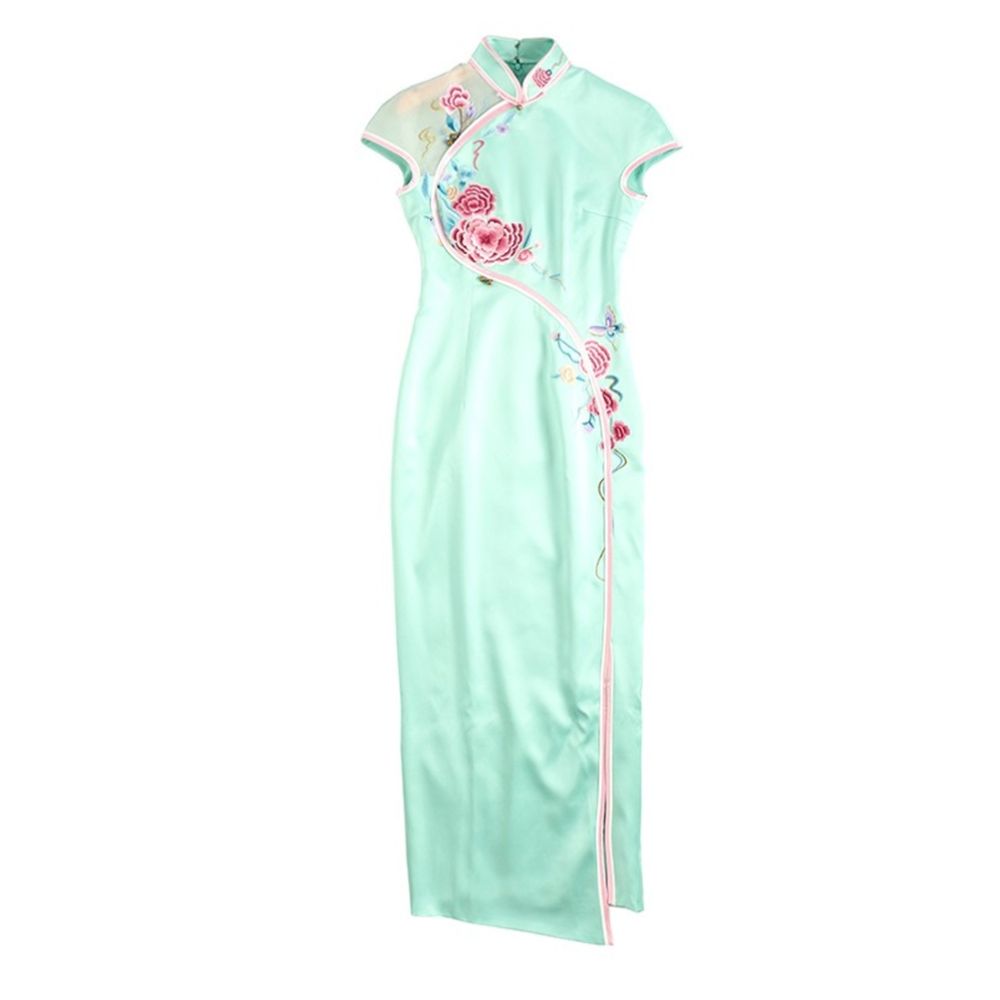 Town Store Baby GD564 Zhang Shuyue 2021 Spring Festival Gala Host Same Style Cheongsam Dress Retro Handmade Cheongsam Female image 5