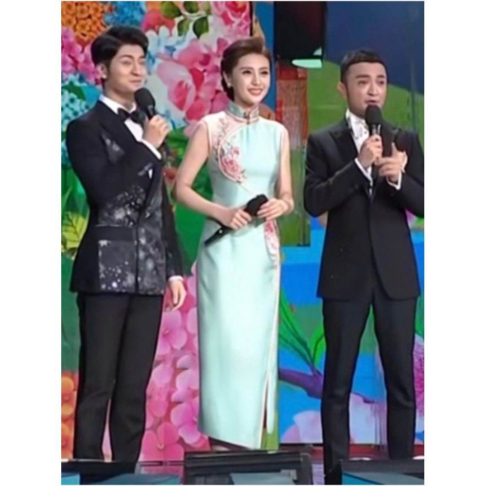 Town Store Baby GD564 Zhang Shuyue 2021 Spring Festival Gala Host Same Style Cheongsam Dress Retro Handmade Cheongsam Female image 0