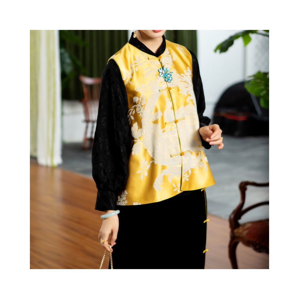 Town store baby JCL769 looks at butterfly entering orchid room stand up collar button sleeveless versatile vest top spring autumn winter image 58