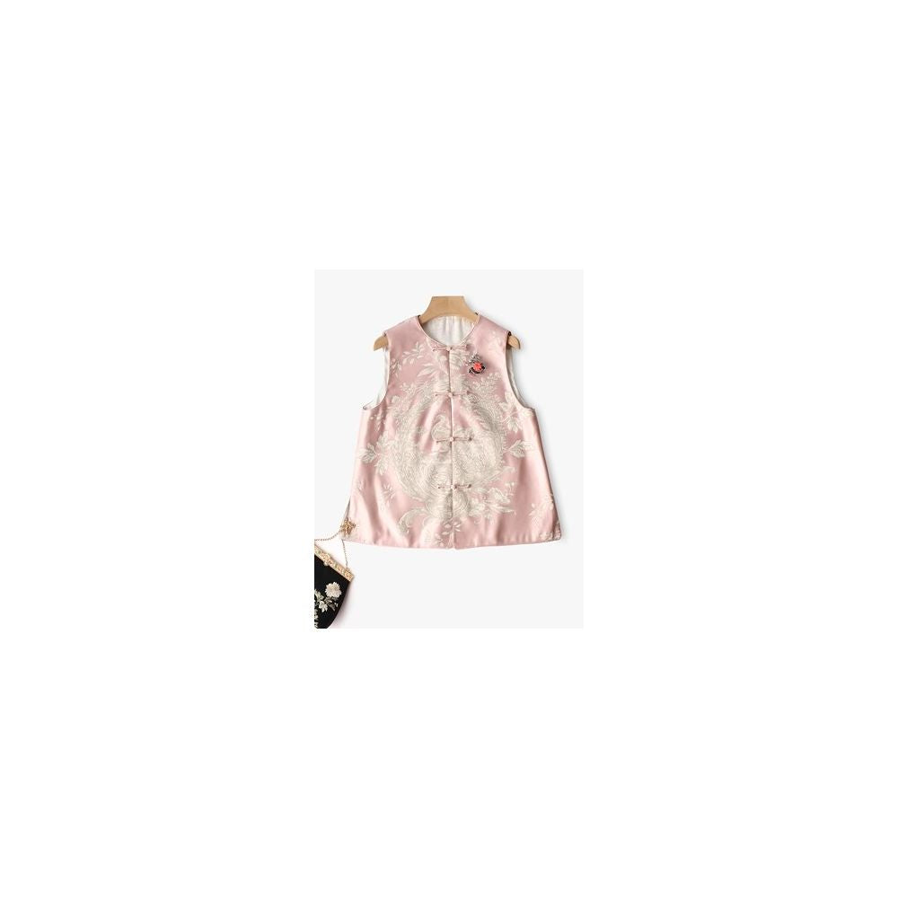 Town store baby JCL769 looks at butterfly entering orchid room stand up collar button sleeveless versatile vest top spring autumn winter image 80