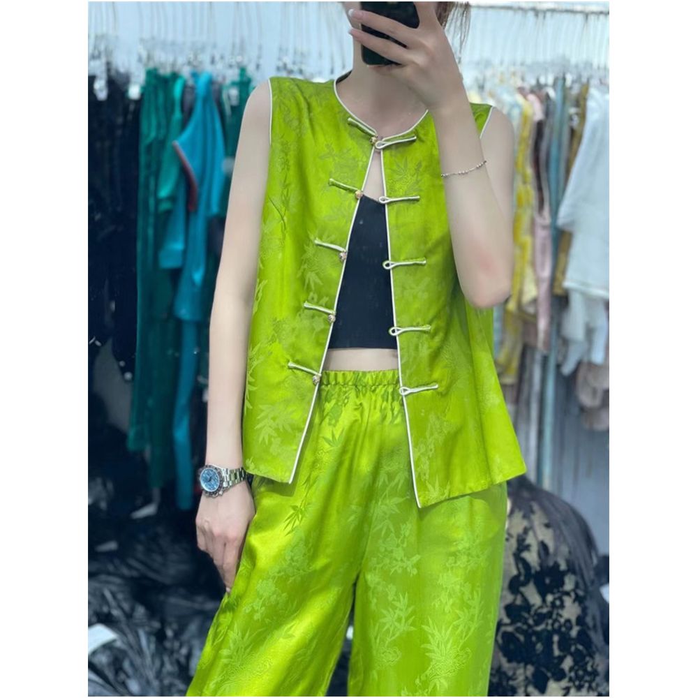 Town Store Baby PYJ025 New Chinese Retro Silk Fashionable Chinese Style Horse Clip Shoulder Spring and Summer Four Seasons image 3