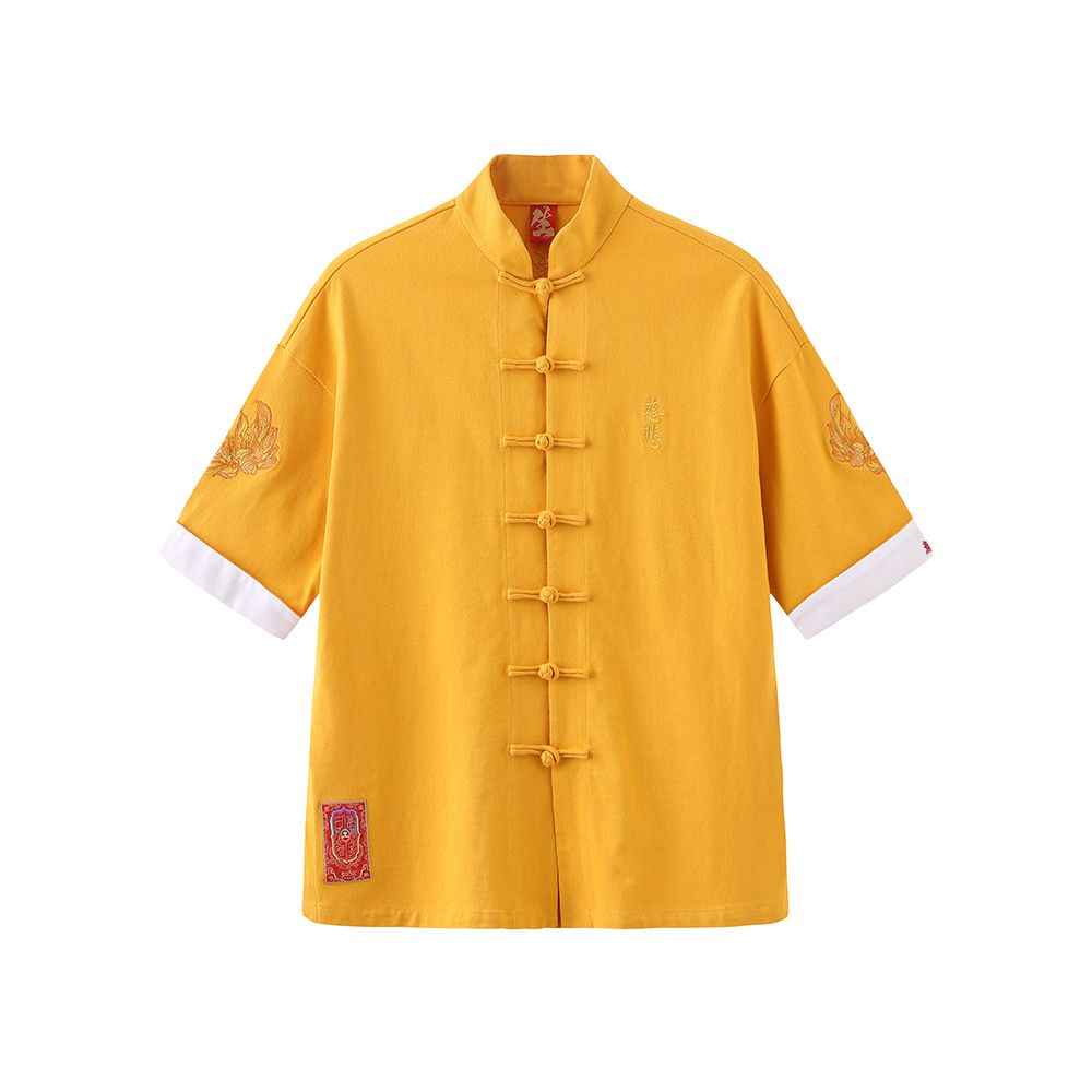 Asaya66 - Bihai Chaosheng s new all creatures look extraordinary and original Chinese style China Chic loose button short sleeved t shirt Tang suit men and women