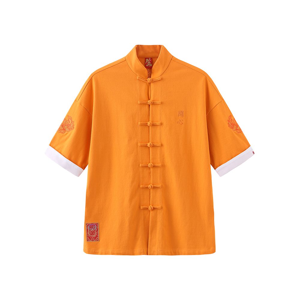 Bihai Chaosheng s new all creatures look extraordinary and original Chinese style China Chic loose button short sleeved t shirt Tang suit men and women image 54