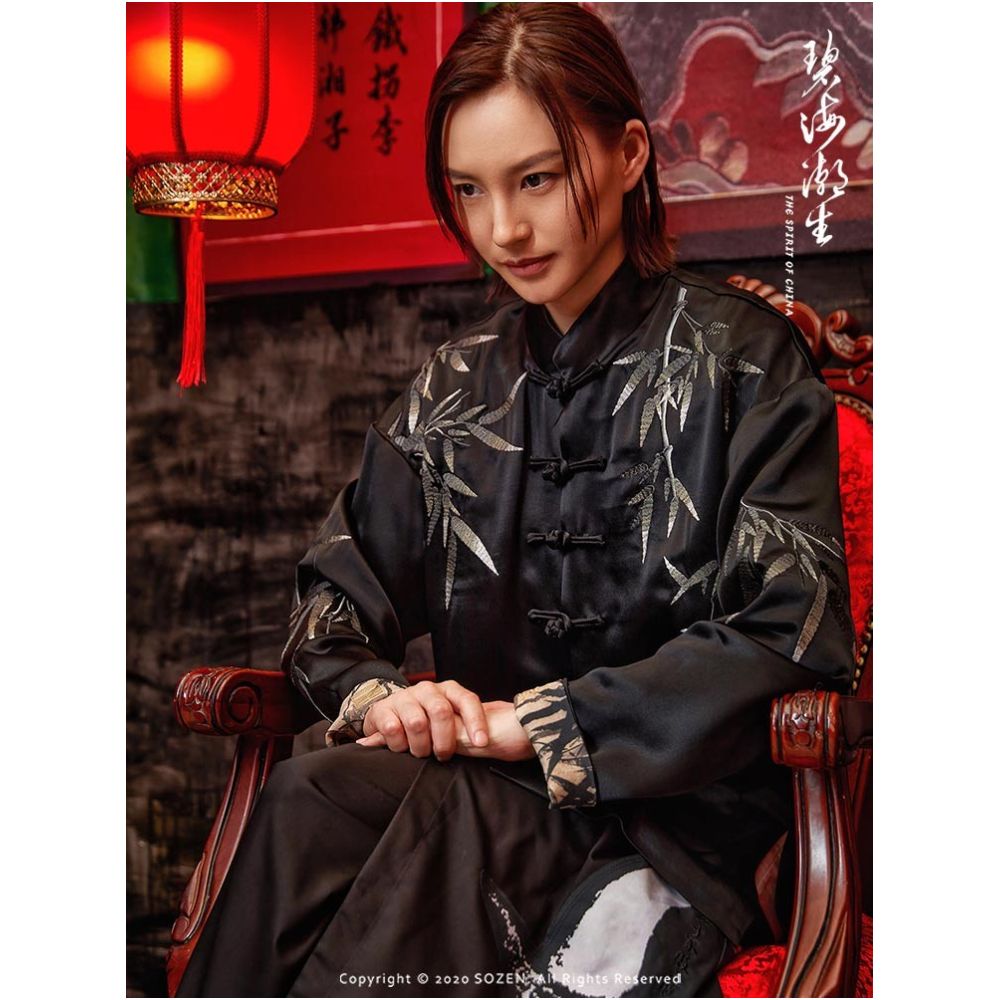 Bihai Chaosheng New Style Forest wearing and Leaf beating Silk Chinese Style China Chic Tang Suit Coat image 1