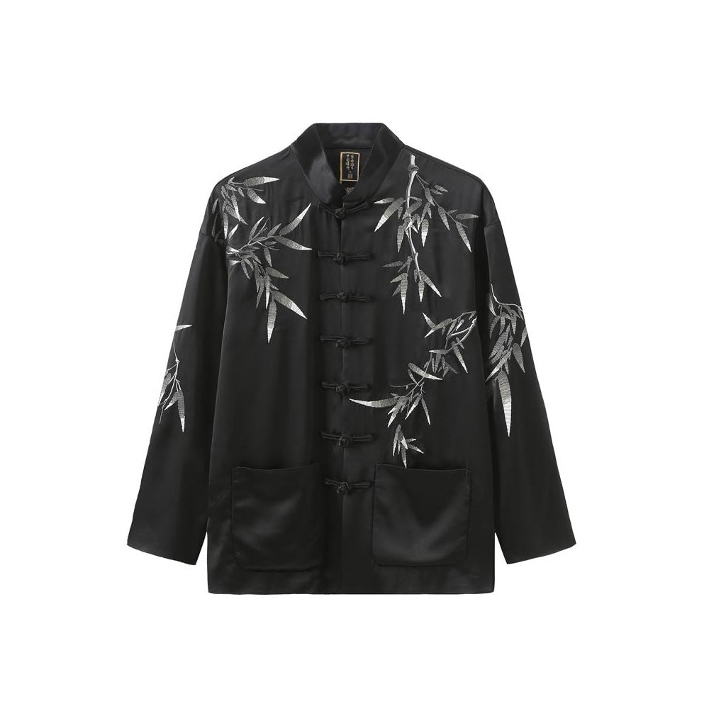 Bihai Chaosheng New Style Forest wearing and Leaf beating Silk Chinese Style China Chic Tang Suit Coat image 13
