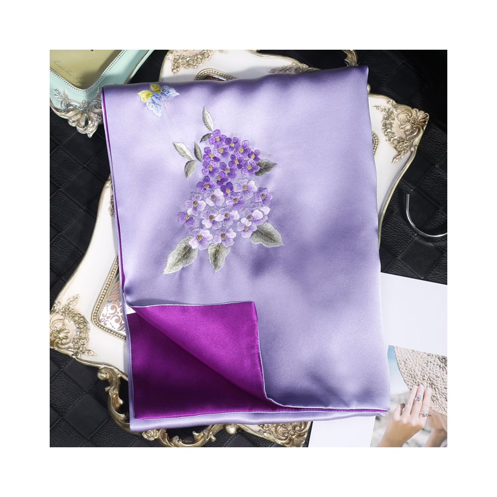 Asaya40 - Silk scarf for women in spring and autumn embroidered with Suzhou draped with mulberry silk high end gift for mothers embroidered with Suzhou green silk scarf