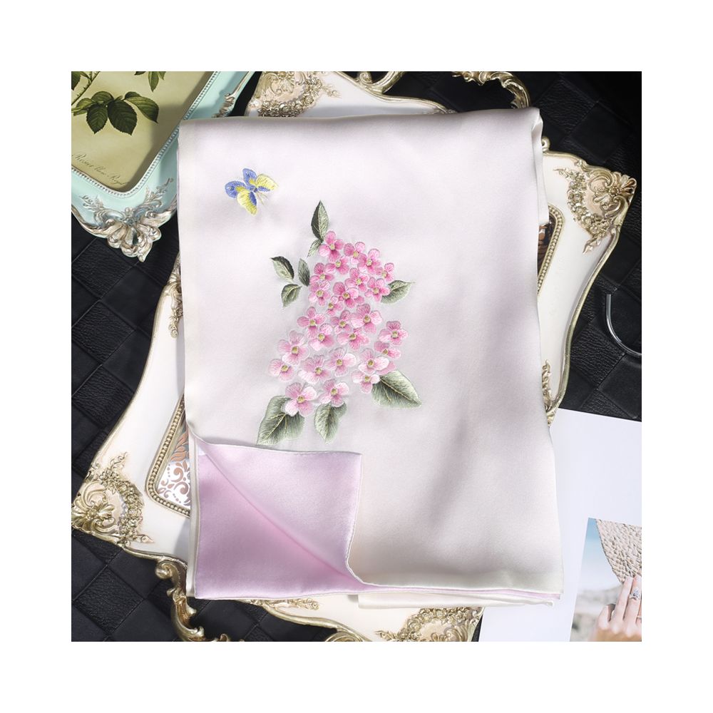 Silk scarf for women in spring and autumn embroidered with Suzhou draped with mulberry silk high end gift for mothers embroidered with Suzhou green silk scarf image 12
