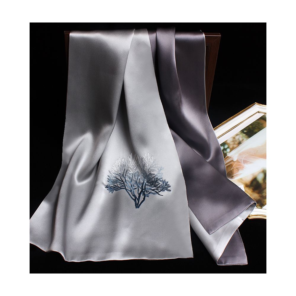 Embroidered mulberry silk long scarf middle aged men and women s silk scarf embroidered Suzhou silk Suzhou embroidery special souvenir image 88